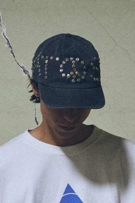 Satoshi Nakamoto Studded Wrap Around Hat                                                                             